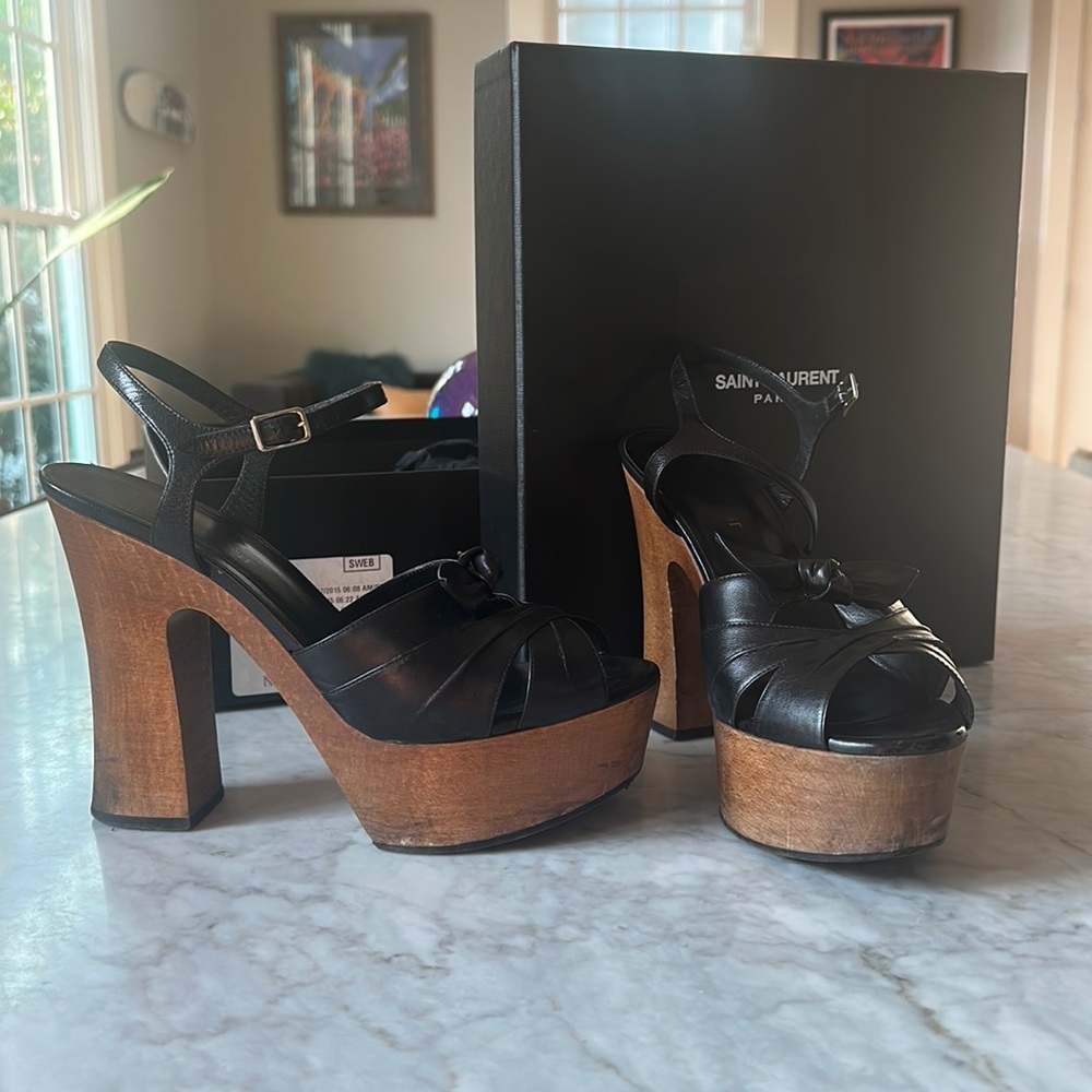 Saint Laurent Paris “candy” leather platform sandals